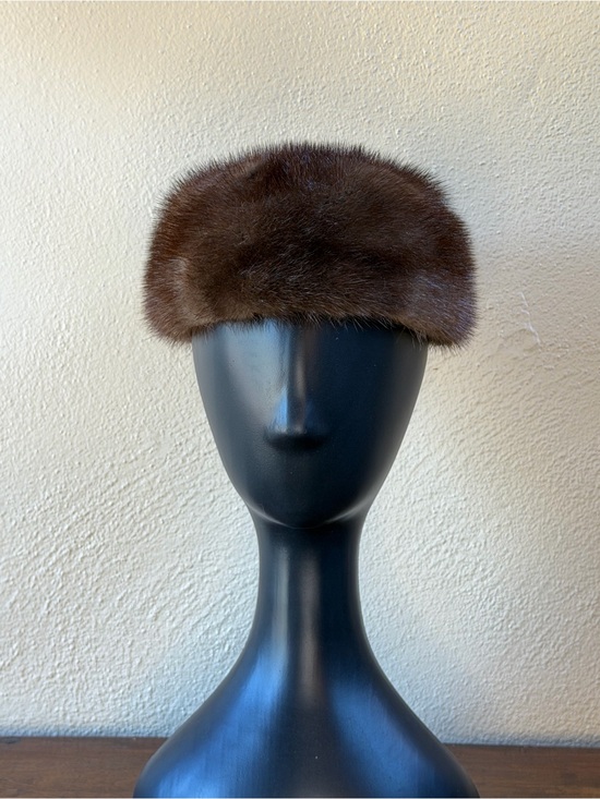 Vintage B. Altman Fifth Avenue Genuine Mink Fur Pillbox Hat Miss Alice 1960s